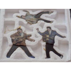 Elvis Presley Rock 'N' Roll Christmas Tree Ornaments Set Of 3